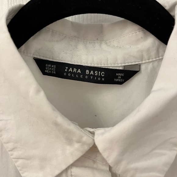 🌟HOST PICK🌟 Zara White Button Down with Pleated Chiffon Back - Picture 8 of 8